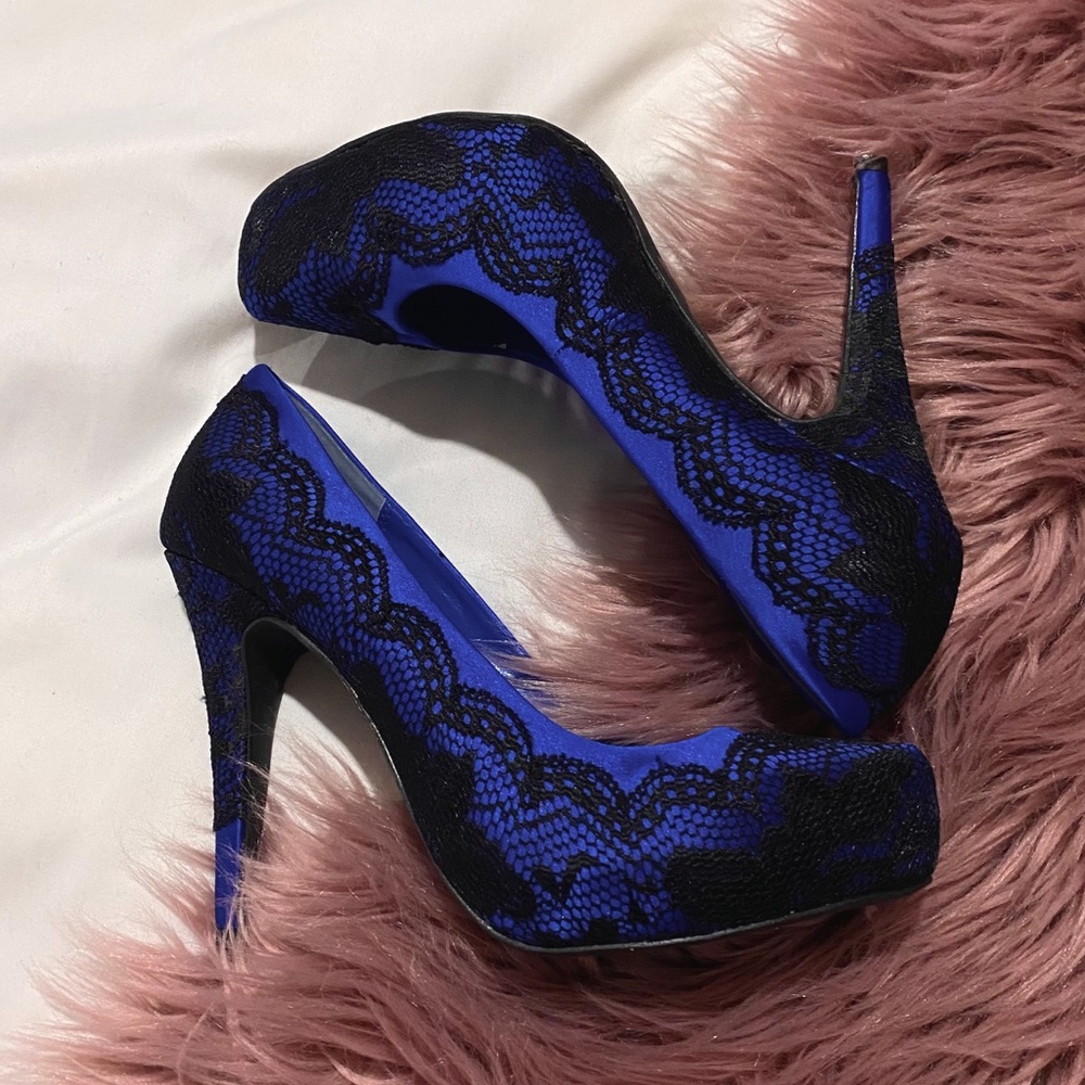 Blue & Black Heels